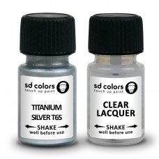 SD COLORS TITANIUM SILVER T6S сompatible HYUNDAI New Touch Up Paint 8ML REPAIR SCRATCH CHIP BRUSH COLOR CODE T6S TITANIUM SILVER (PAINT+LACQUER)