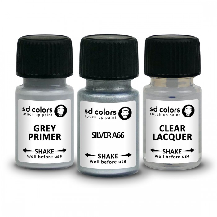 Color Code A66 SD COLORS TOUCH UP PAINT KIT CARE SILVER A66 сompatible with MITSUBISHI ...