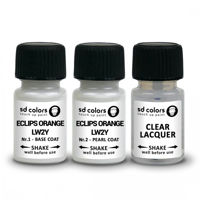 SD COLORS ECLIPS ORANGE LW2Y BASE сompatible VW/AUDI New Touch Up Paint 8ML REPAIR SCRATCH CHIP BRUSH COLOR CODE LW2Y BASE ECLIPS ORANGE (PAINT+LACQUER)