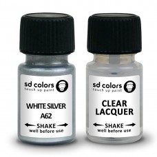 SD COLORS WHITE SILVER A62 сompatible BMW New Touch Up Paint 8ML REPAIR SCRATCH CHIP BRUSH COLOR CODE A62 WHITE SILVER (PAINT+LACQUER)