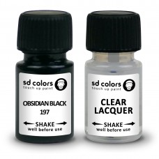SD COLORS OBSIDIAN BLACK 197 сompatible MERCEDES New Touch Up Paint 8ML REPAIR SCRATCH CHIP BRUSH COLOR CODE 197 OBSIDIAN BLACK (PAINT+LACQUER)