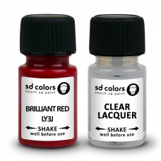 SD COLORS BRILLIANT RED LY3J сompatible VW/AUDI New Touch Up Paint 8ML REPAIR SCRATCH CHIP BRUSH COLOR CODE LY3J BRILLIANT RED (PAINT+LACQUER)