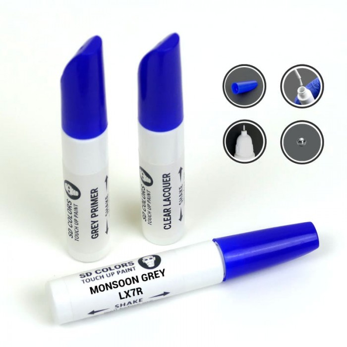 SD COLORS MONSOON GREY LX7R сompatible VW/AUDI New Touch Up Paint Pen REPAIR KIT 12ML SCRATCH