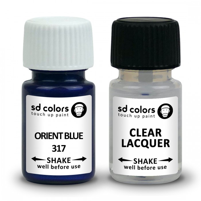SD COLORS ORIENT BLUE 317 сompatible BMW New Touch Up Paint 8ML REPAIR SCRATCH CHIP BRUSH COLOR CODE 317 ORIENT BLUE (PAINT+LACQUER)