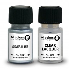 SD COLORS SILVER III 157 сompatible OPEL New Touch Up Paint 8ML REPAIR SCRATCH CHIP BRUSH COLOR CODE 157 SILVER III (PAINT+LACQUER)