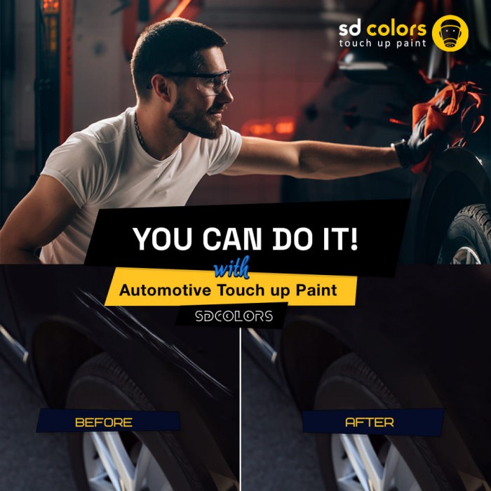 Touch Up Paint 20ml JET BLACK 9005 for RAL Scratch and Chip Repair Brush